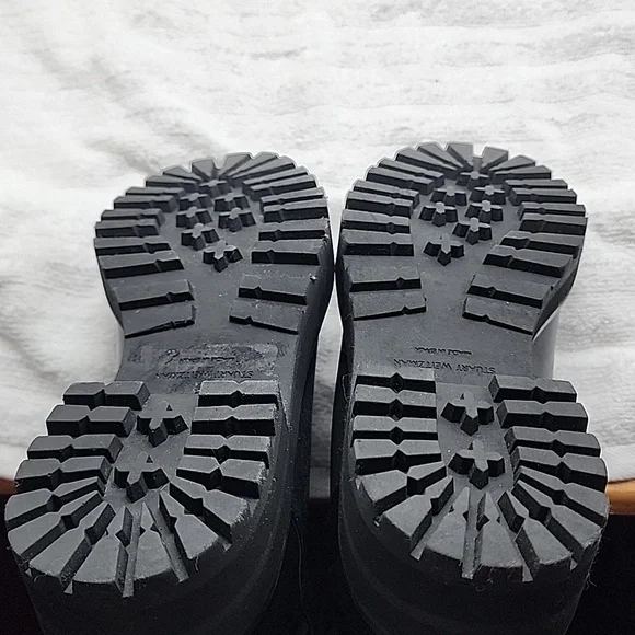 STUART WEITZMAN KNEE HIGH LUG 5050 LEATHER LIFT BLACK AWESOME BOOT LADIES 10 NEW - Picture 13 of 16